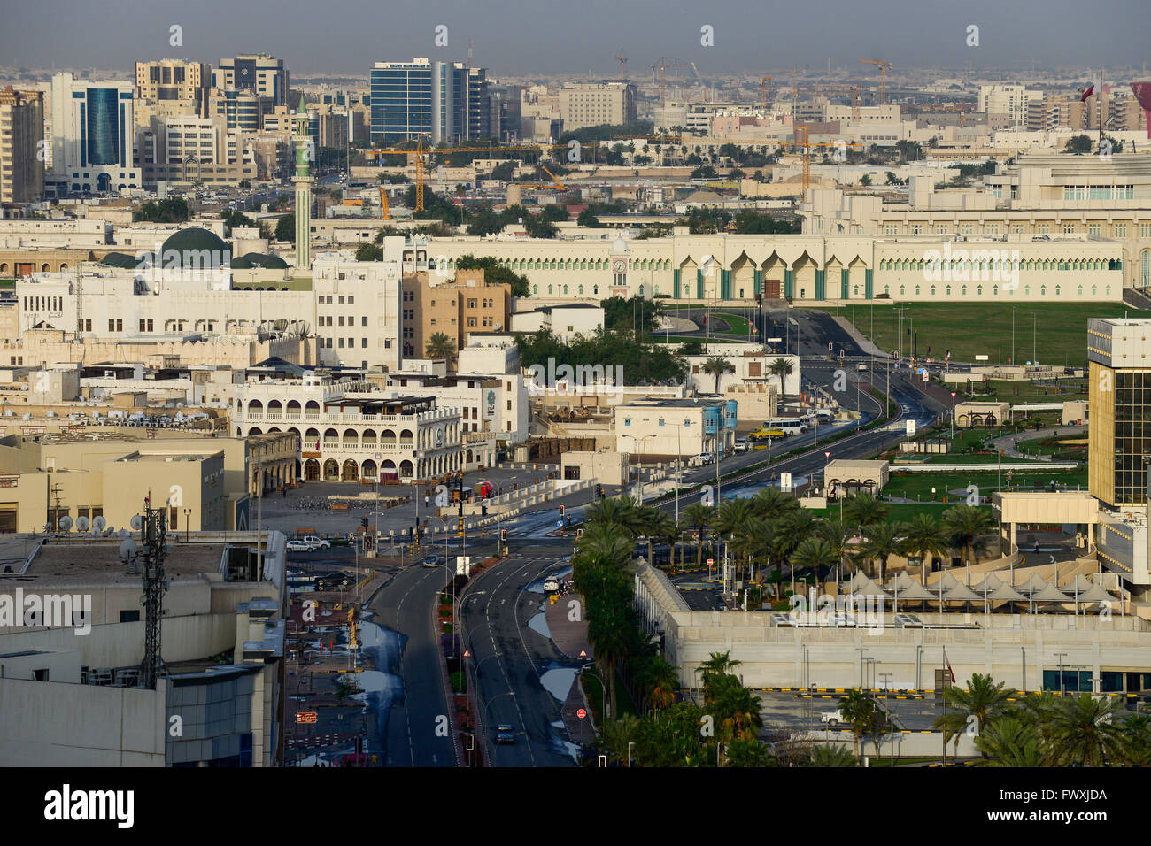 QATAR, Doha, downtown, view to parliament  / KATAR, Doha, Blick zum Parlament Stock Photo