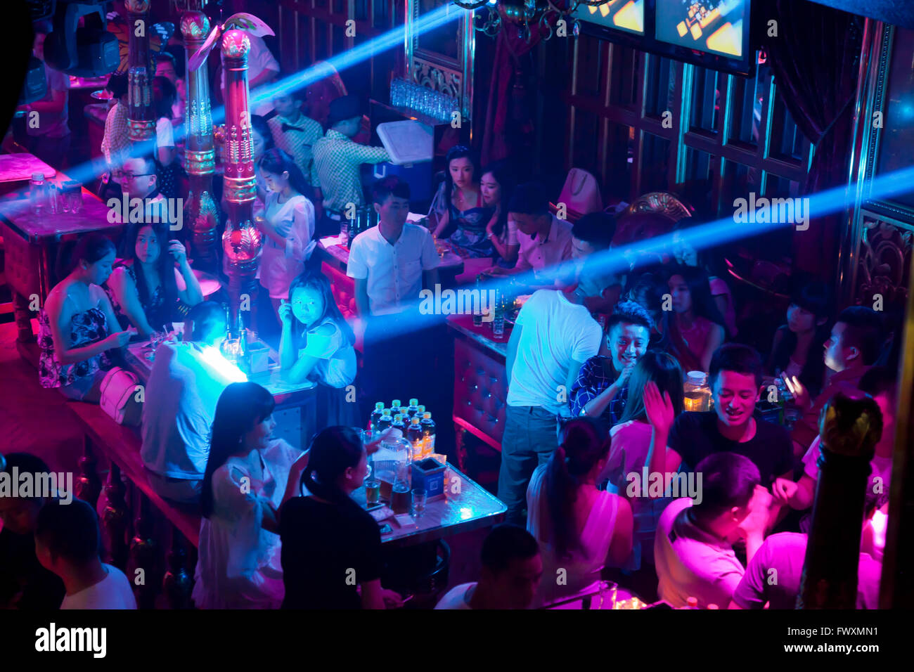 Young people at a typical bar and club in China. Stock Photo