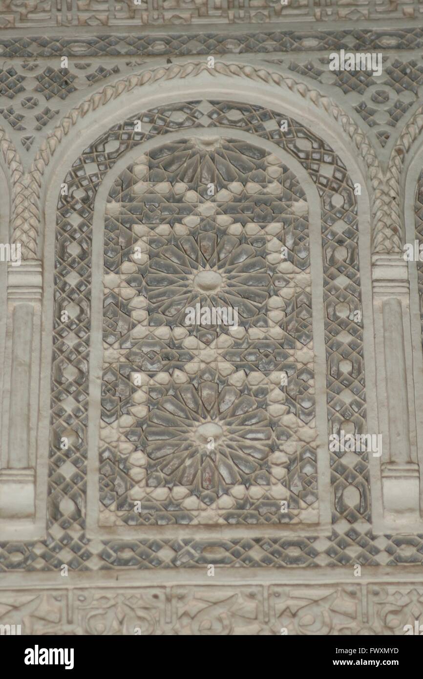Intricate design in a Moroccan panel Stock Photo