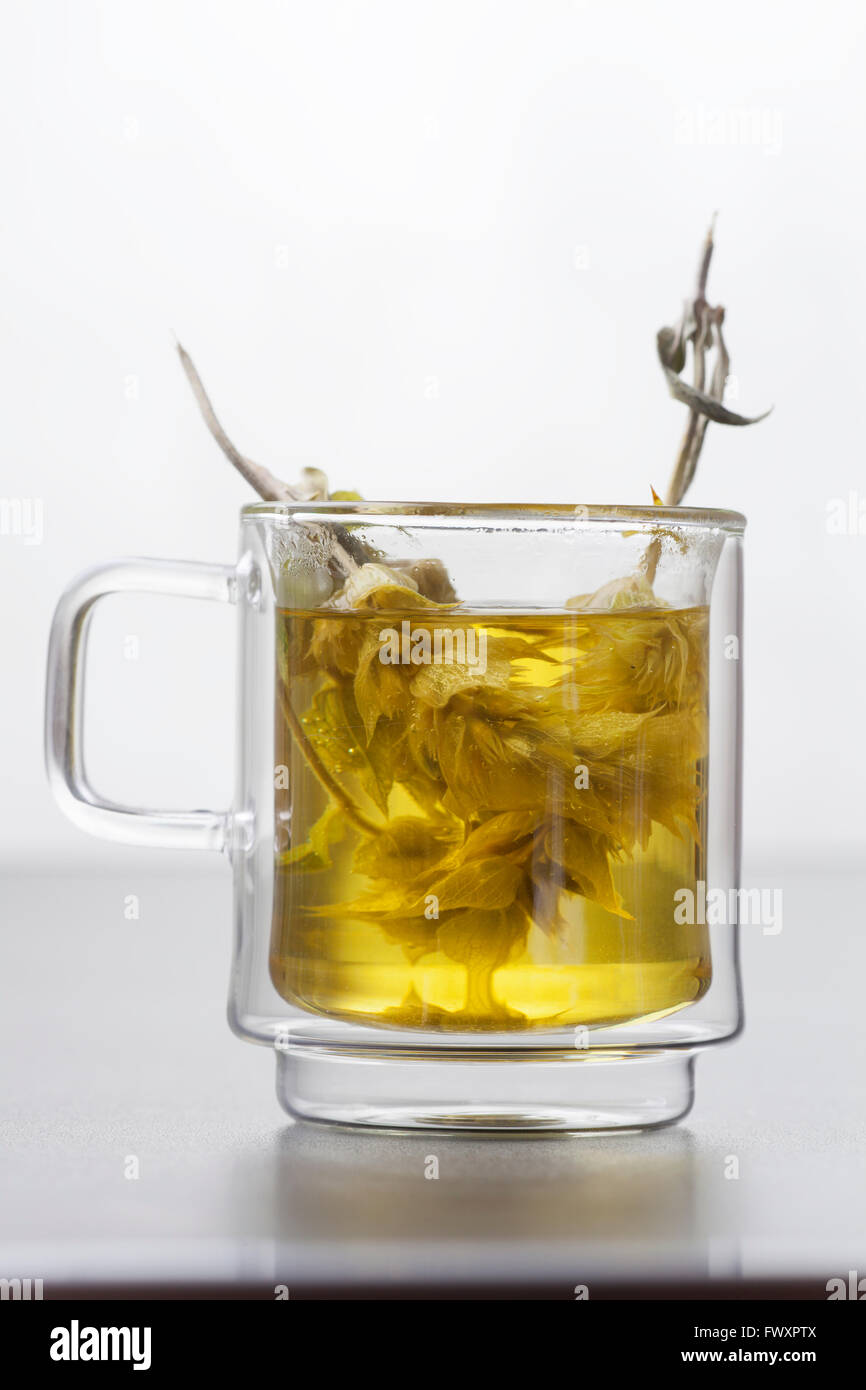 greek herb tea in a glass Stock Photo