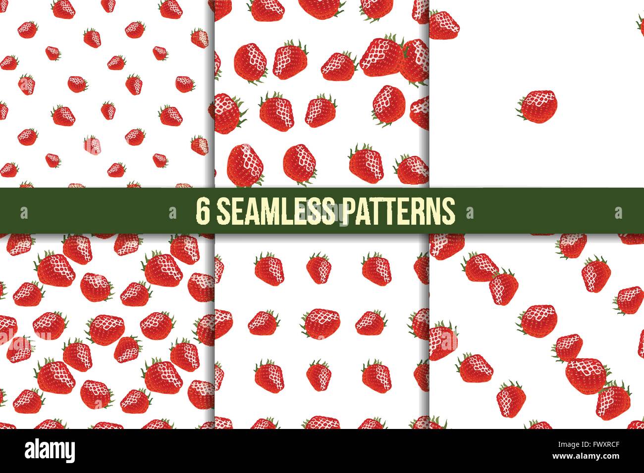 Seamless pattern set with strawberry Stock Vector Image & Art - Alamy