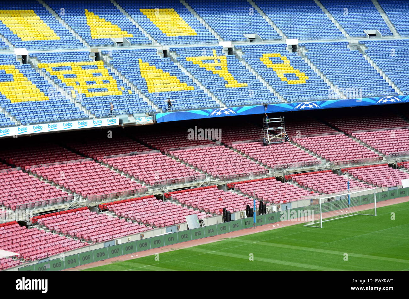 Camp Nou, Barcelona, Spain, May 4, 2015 view of the Camp Nou in Barcelona before an important