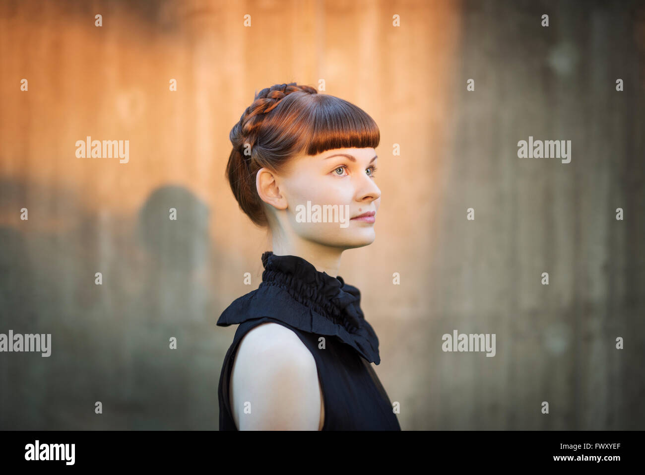 Finland, Varsinais-Suomi, Portrait of young woman Stock Photo