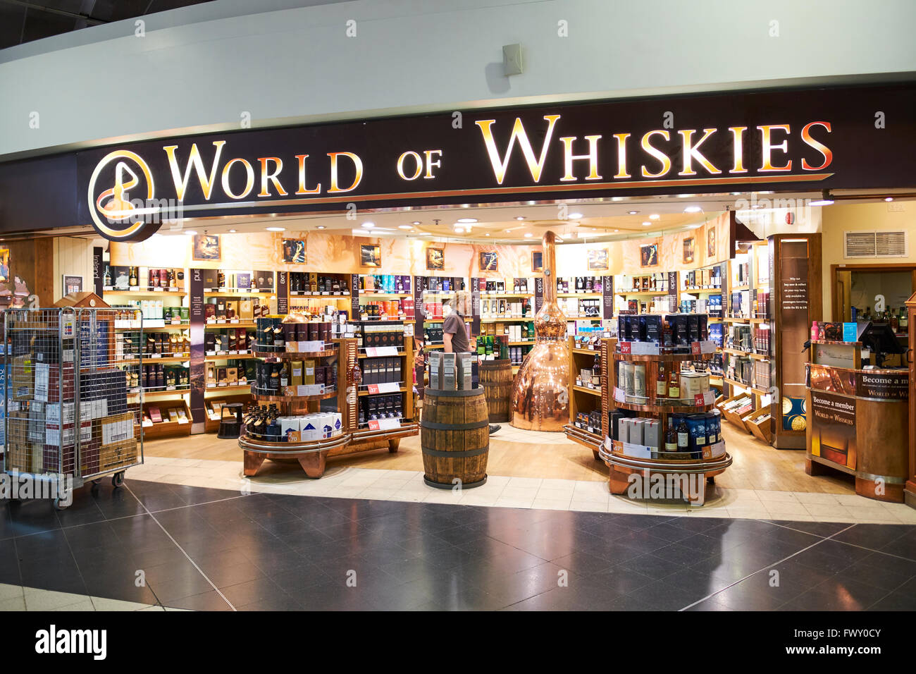 World Of Whiskies Duty Free Shop North Terminal Gatwick Airport West Sussex London UK Stock Photo