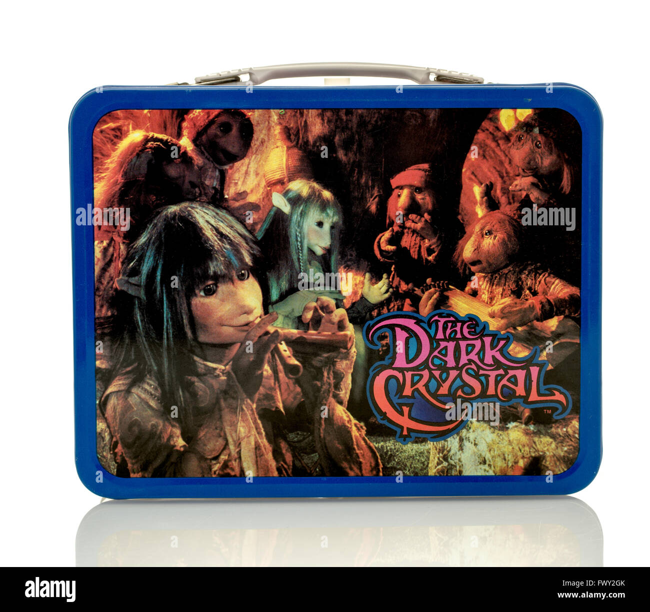 Winneconne, WI - 8 April 2016:  Lunch box featuring The Dark Crystal on an isolated background. Stock Photo