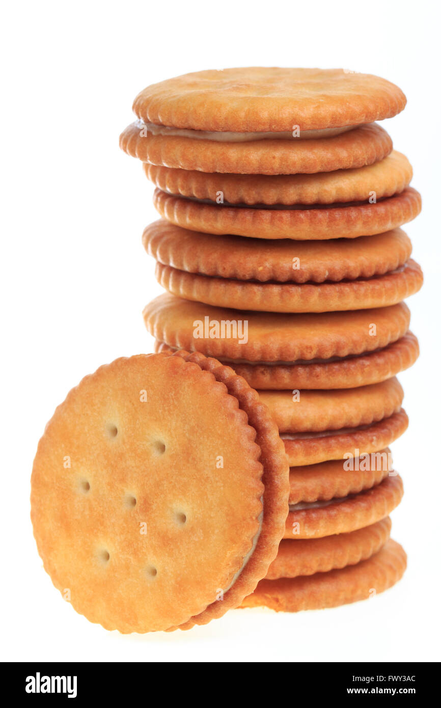 Biscuit Texture Closeup Details Isolated On White Stock Photo Alamy