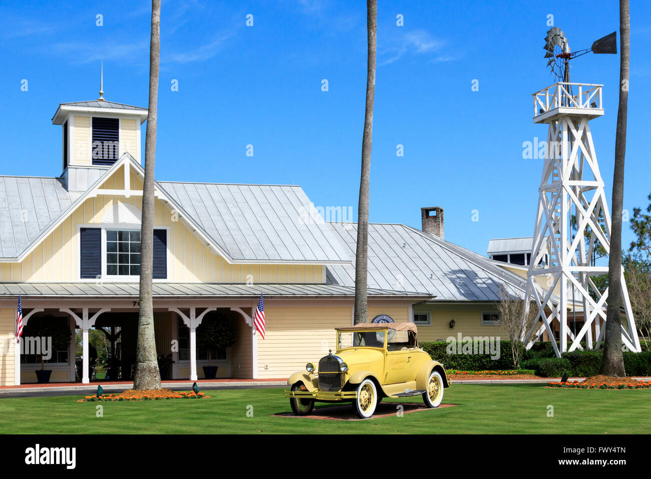 Front entrance to Celebration Golf Club, Celebration, Florida, 