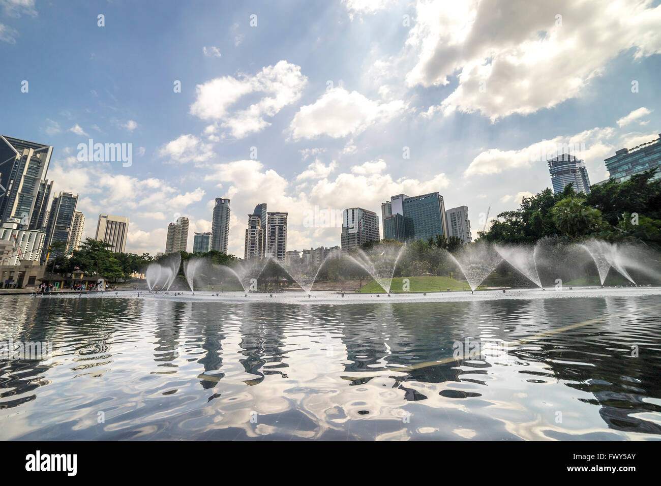 KUALA LUMPUR, MALAYSIA JANUARY 10, 2016 Water fountain at Kuala