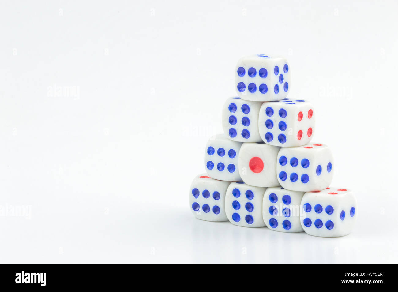 White dice stacking with close up view Stock Photo Alamy