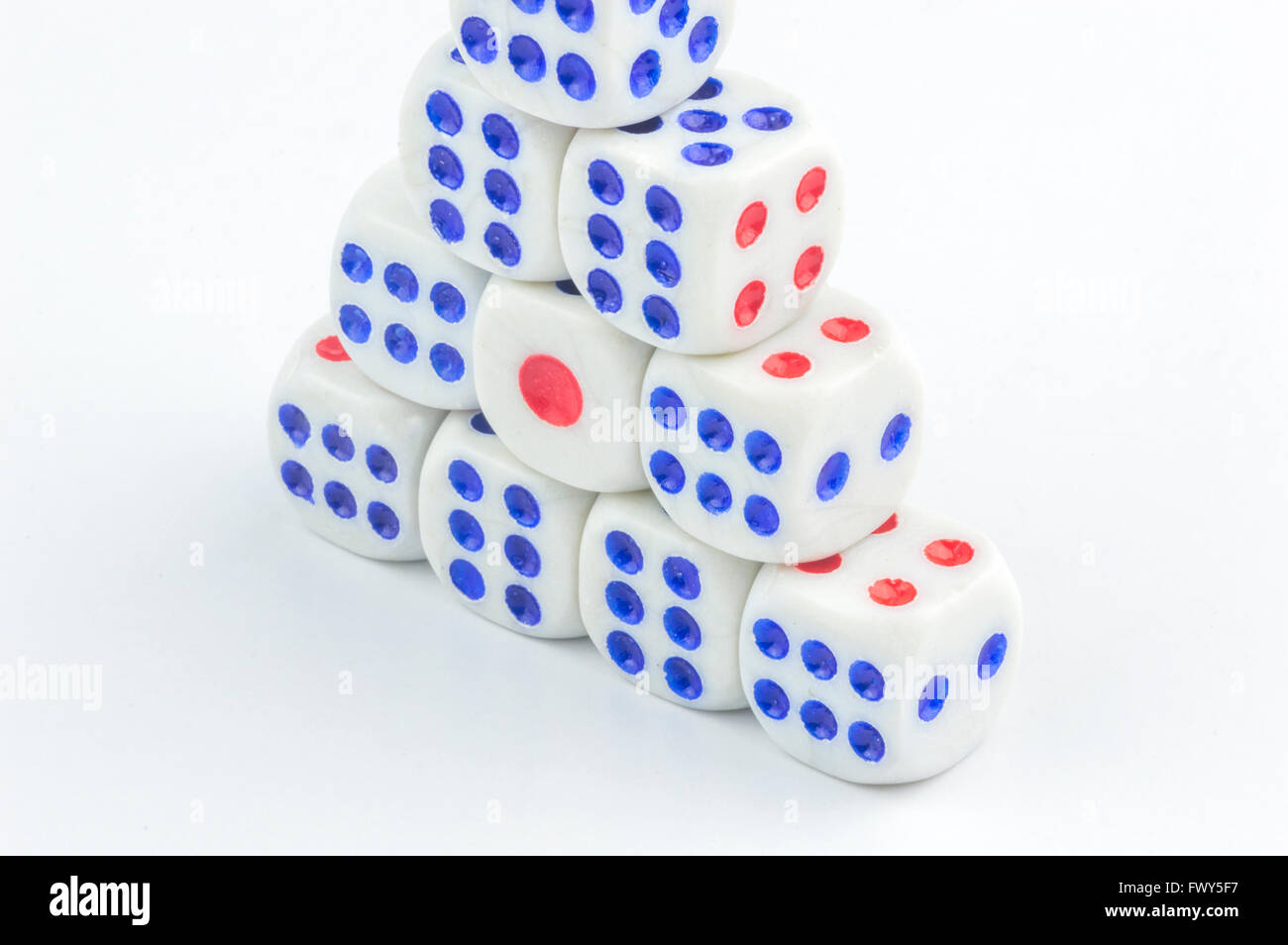 White dice stacking with close up view Stock Photo Alamy