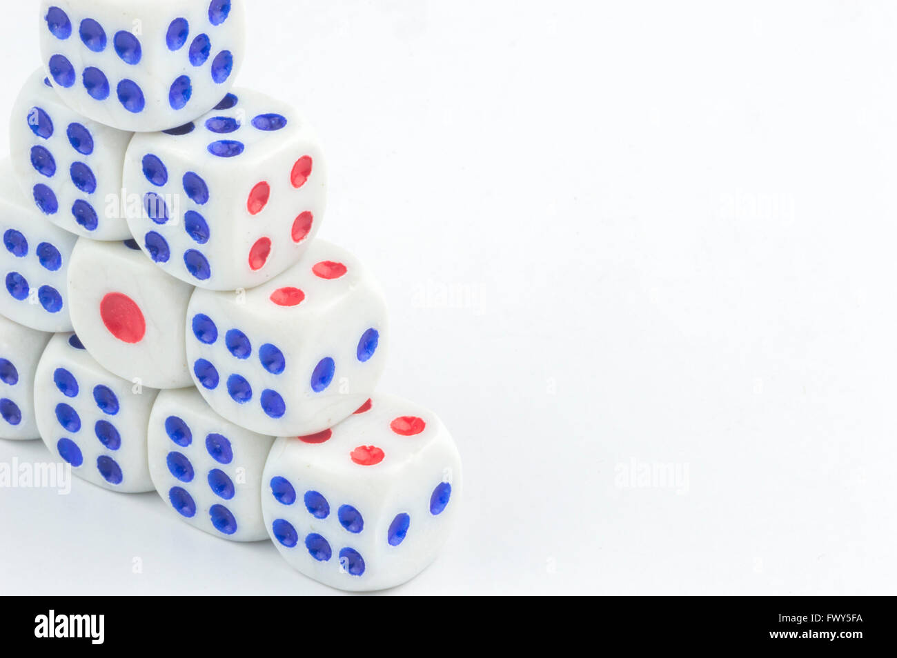White dice stacking with close up view Stock Photo Alamy