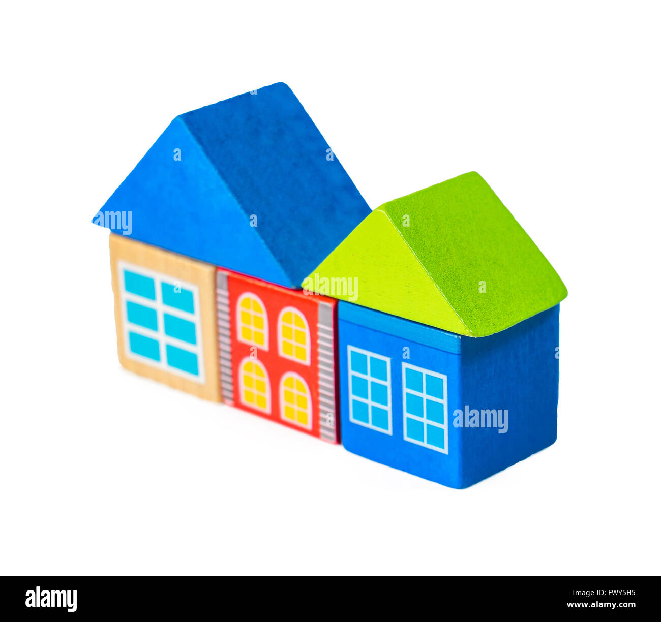 House wooden toy isolated white background Stock Photo - Alamy