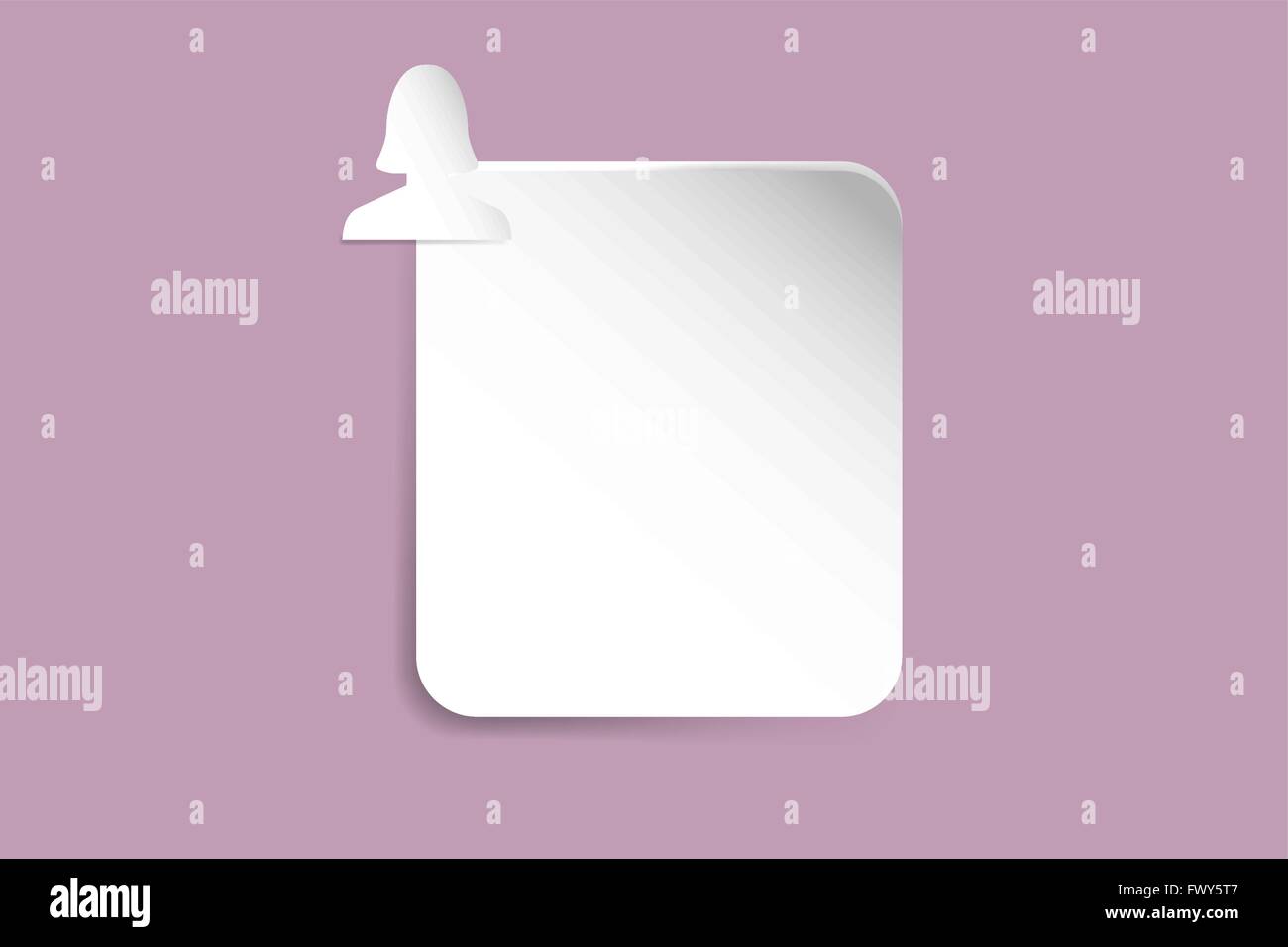 White paper rectangle with shadows on the trendy pink gradient ...