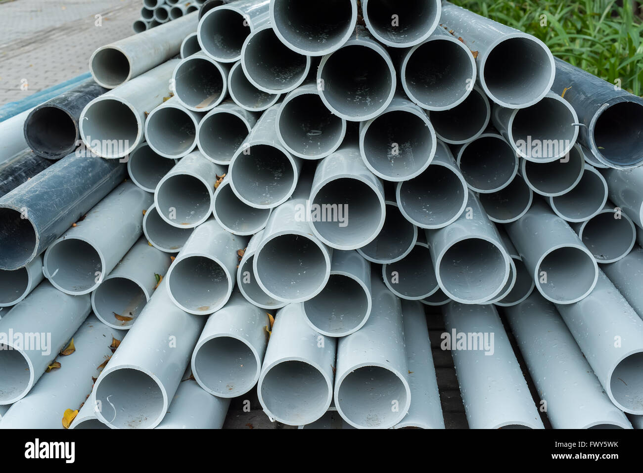 pvc pipes close up Stock Photo