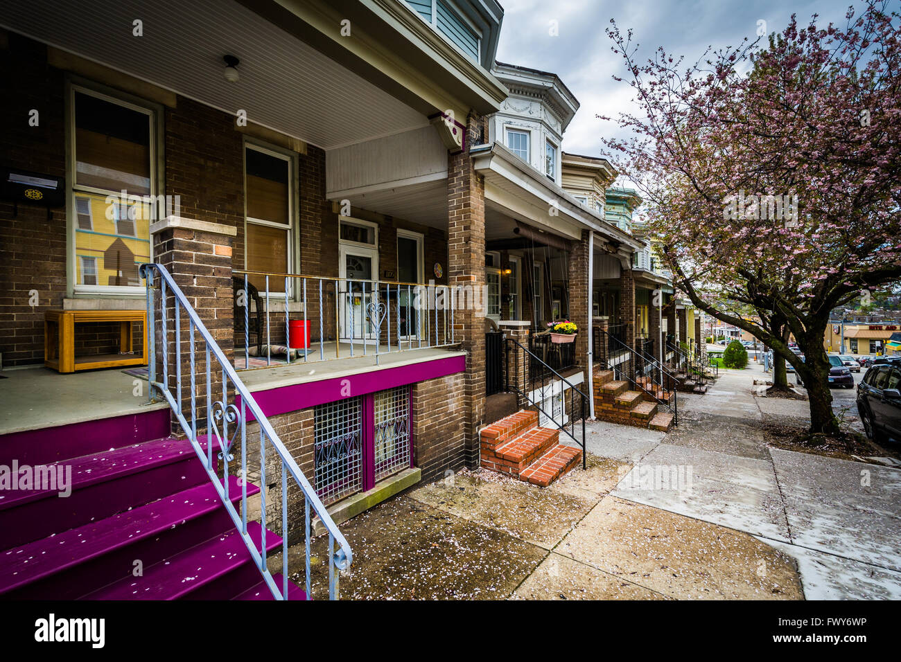 Colorful row houses in Hampden, Baltimore, Maryland Stock Photo Alamy
