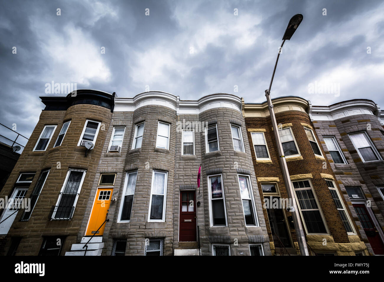 Row houses in Hampden, Baltimore, Maryland Stock Photo Alamy