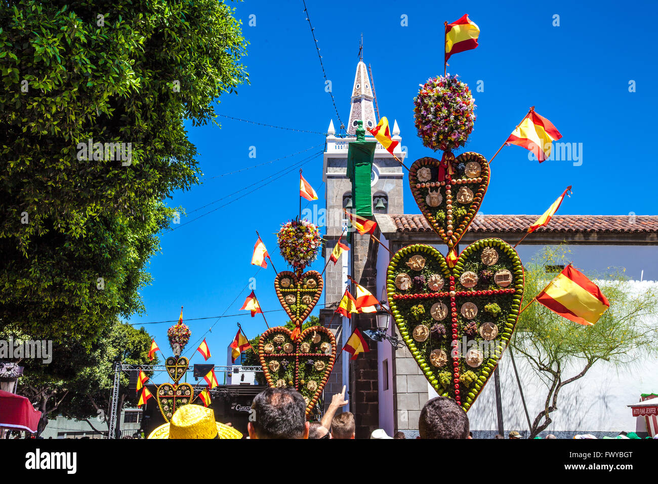 Hearts Catholic Festival in Tejina municipality. Tenerife island Stock ...