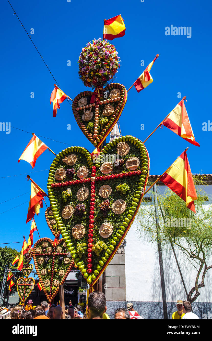 Hearts Catholic Festival in Tejina municipality. Tenerife island Stock ...