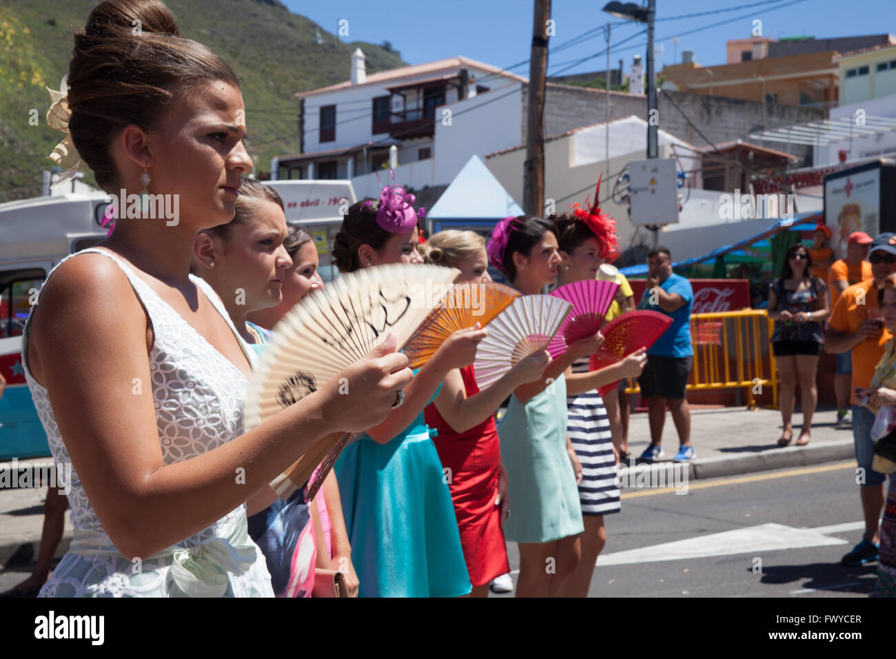 Hearts Catholic Festival in Tejina municipality. Tenerife island Stock ...