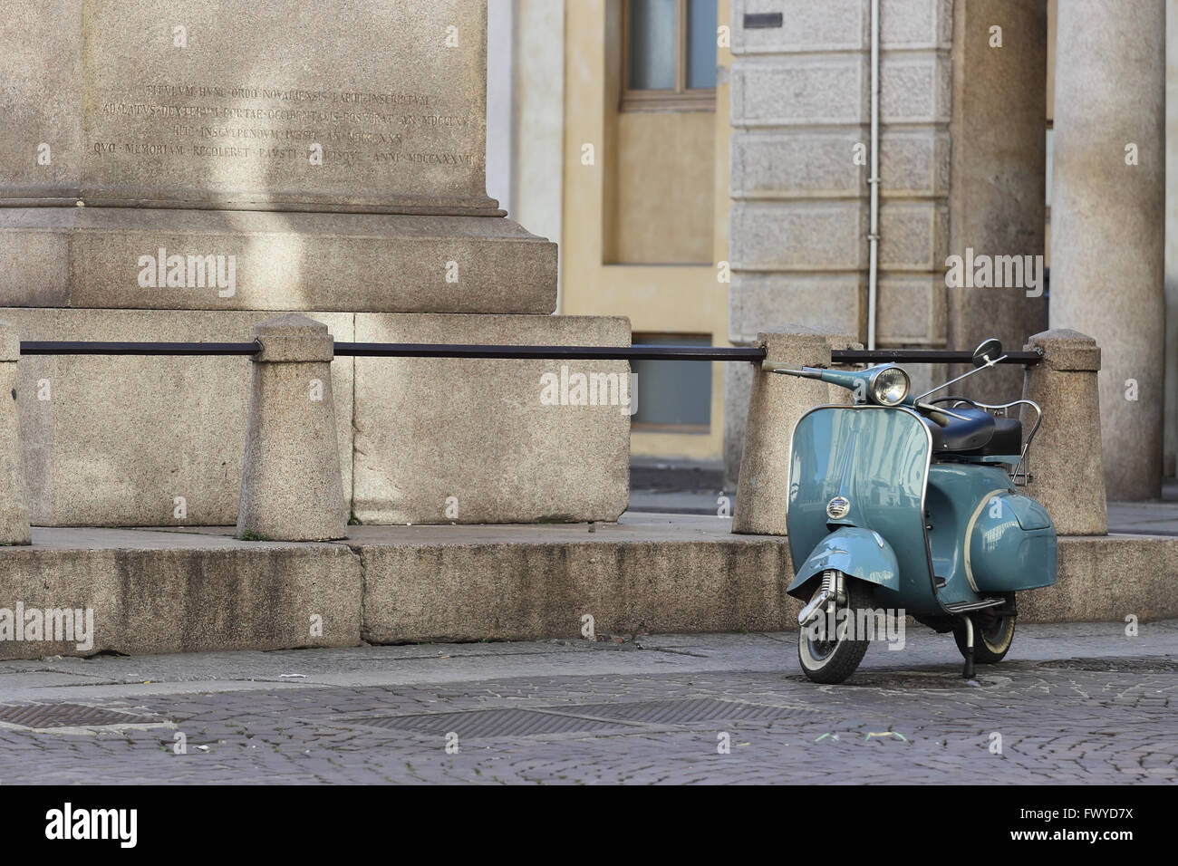 Old Italian motorscooter in urban setting Stock Photo Alamy