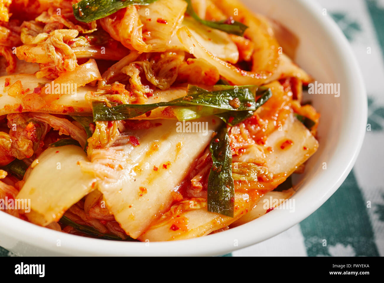 Napa cabbage Kimchi, a Korean staple Stock Photo
