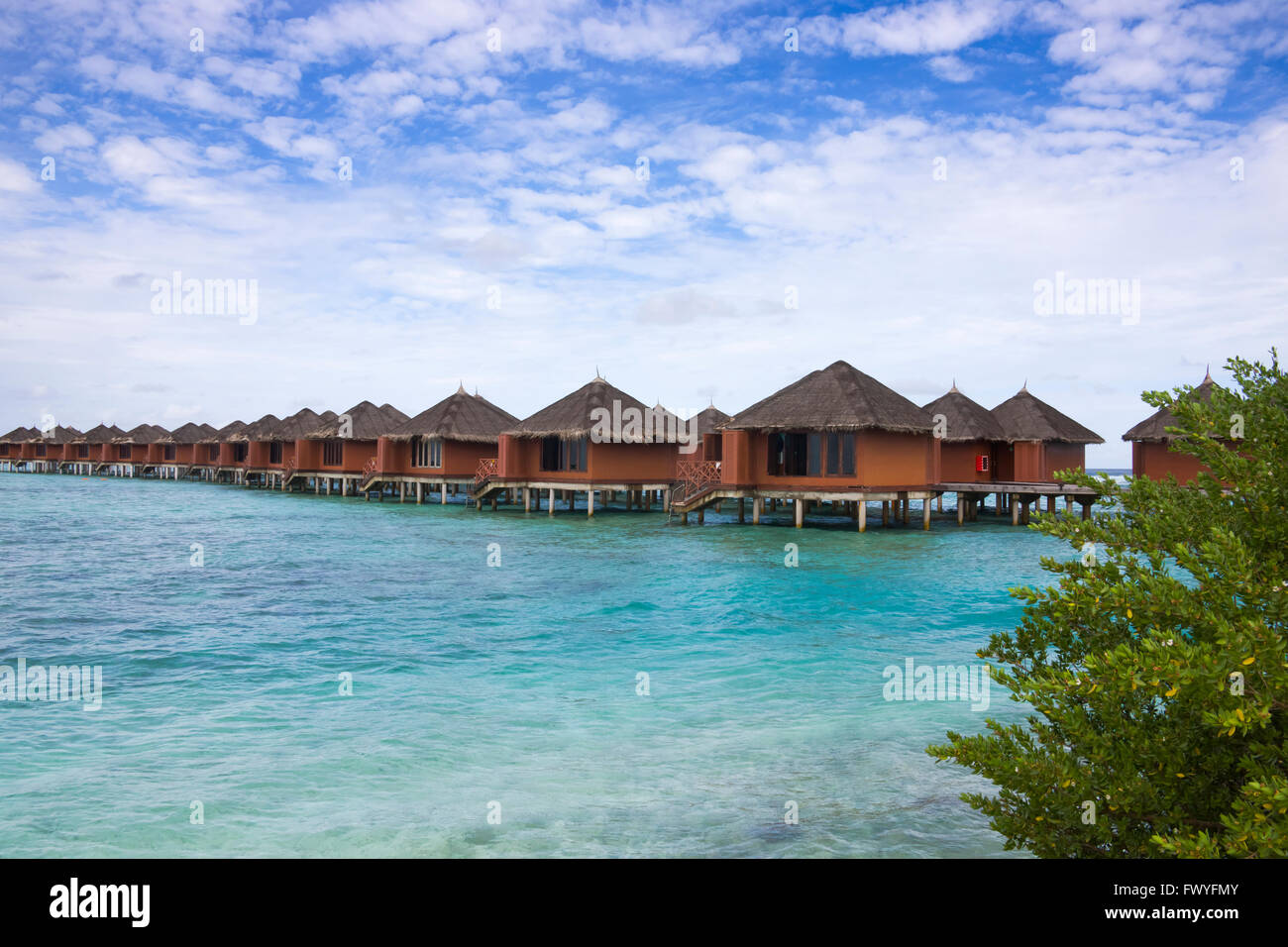 Resort on the ocean, Maldives Stock Photo