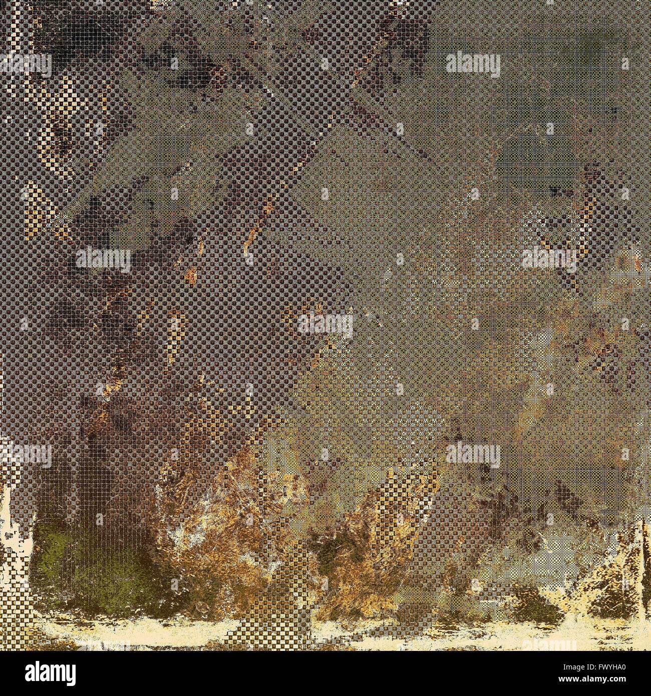 Grunge texture. With different color patterns: yellow (beige); brown ...