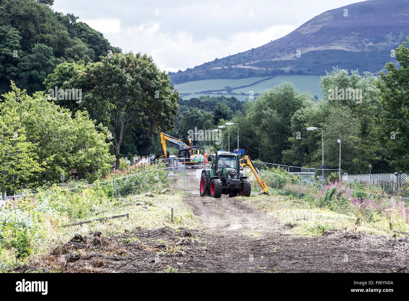 Railway workers digging new railway track for Borders Railway Stock ...