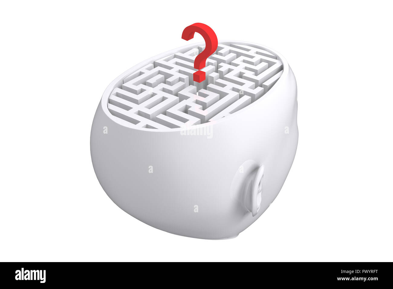 Composite image of maze as brain with question mark Stock Photo