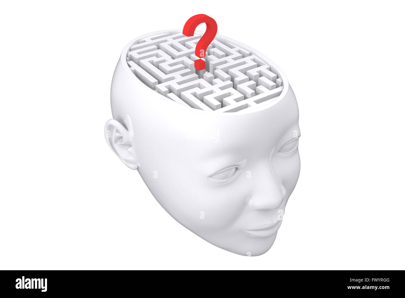 Composite image of maze as brain with question mark Stock Photo