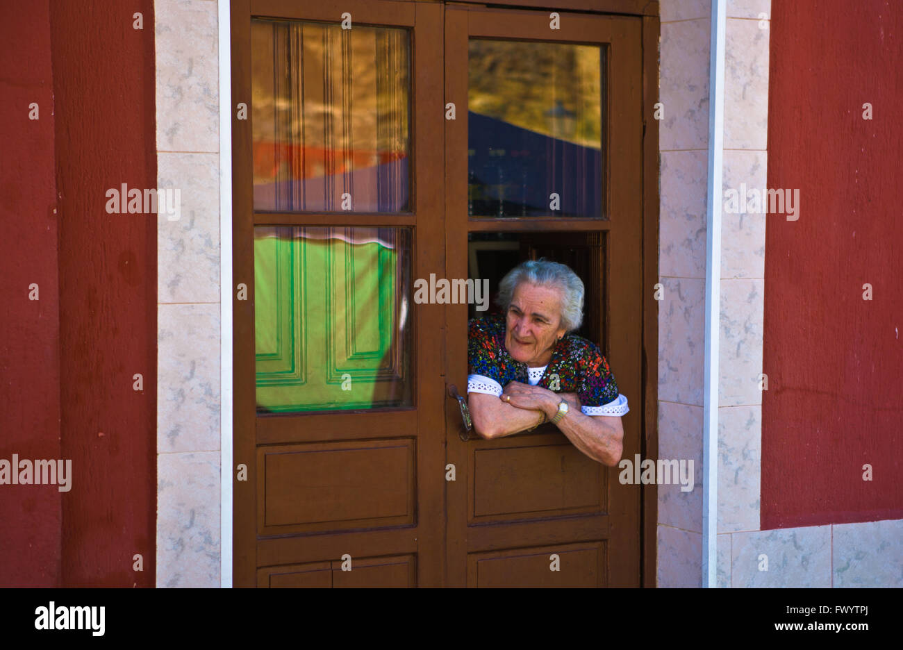BADAJOZ, SPAIN - SEPTEMBER 25: Unidentified elder woman looks the costumers close to tents of traditional arabic market at the A Stock Photo
