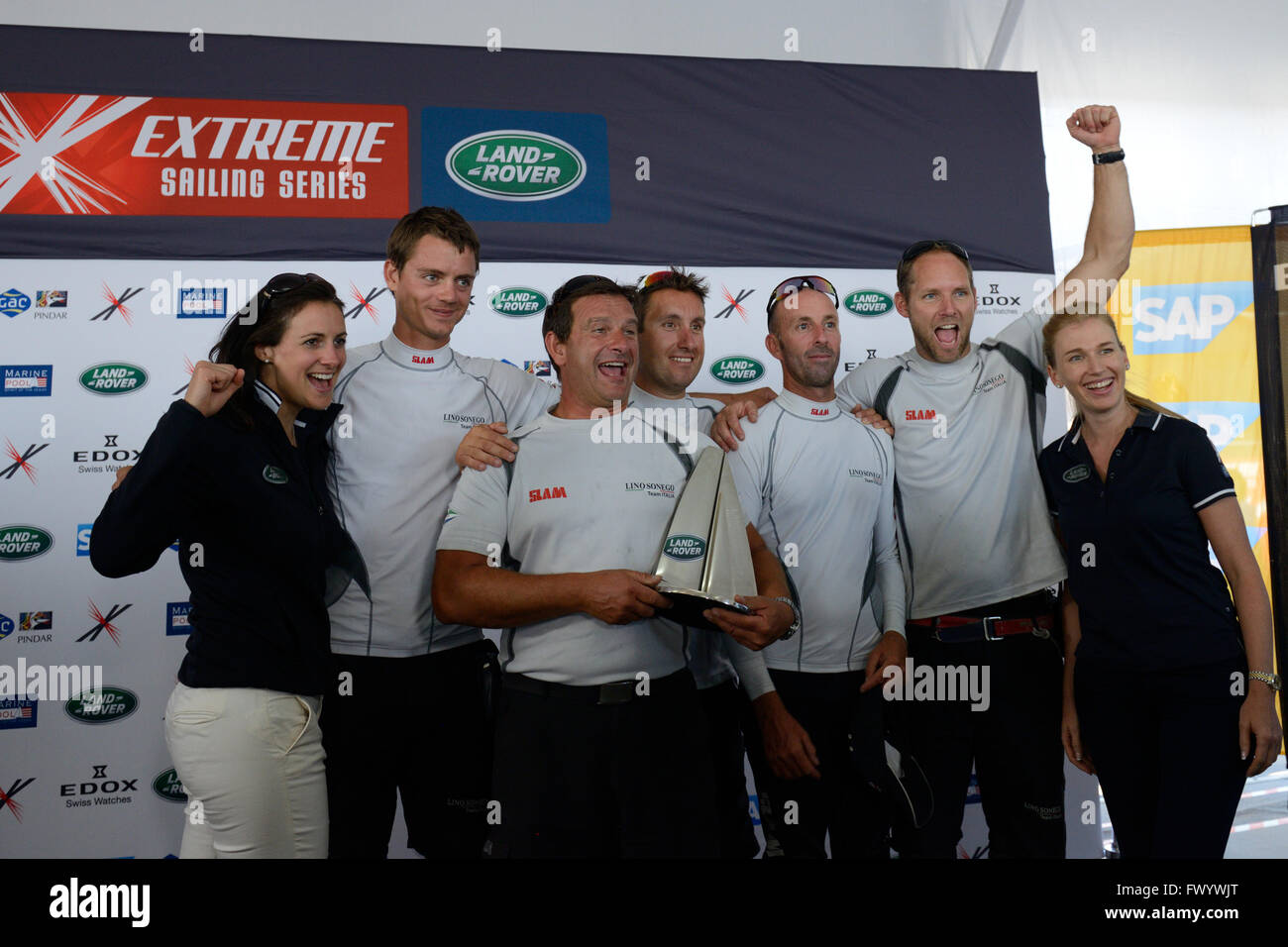 Team Lino Sonego of Itali during the award ceremony of St. Petersburg