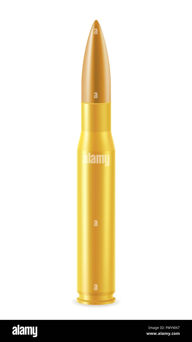 ball cartridge with a bullet illustration isolated on white background