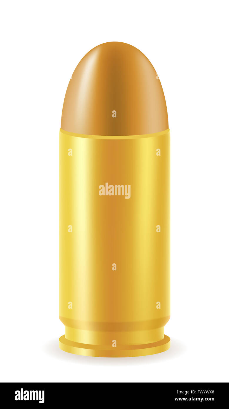 ball cartridge with a bullet illustration isolated on white background