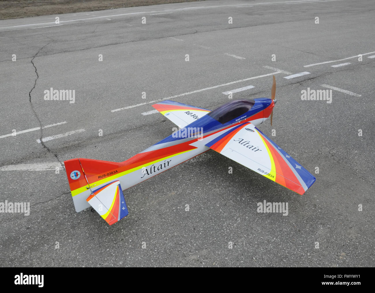 Radiocontrolled model aircraft created with his own hands created in club "Atlas" (Kovrov Stock
