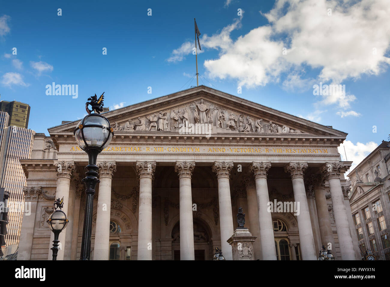 The Royal Exchange in the heart of London Stock Photo
