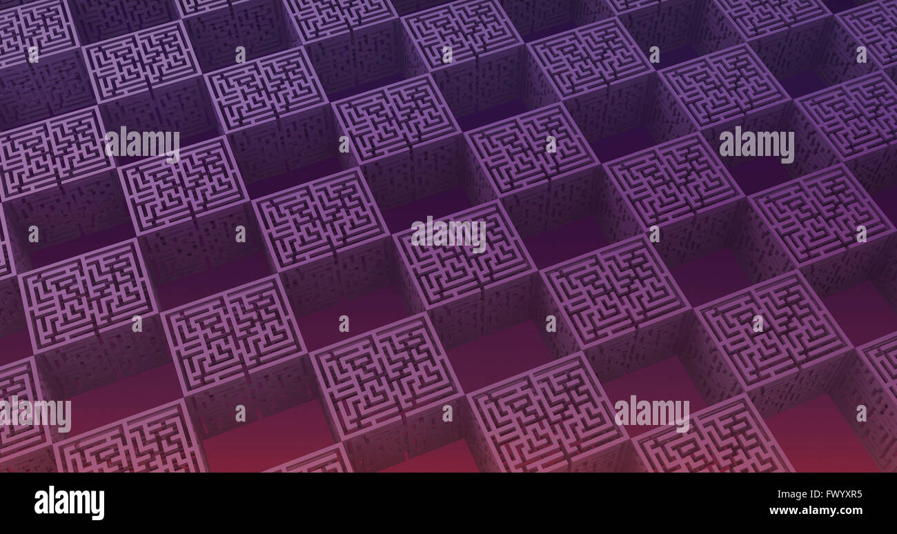 Composite Image Of Maze Cubes Stock Photo Alamy