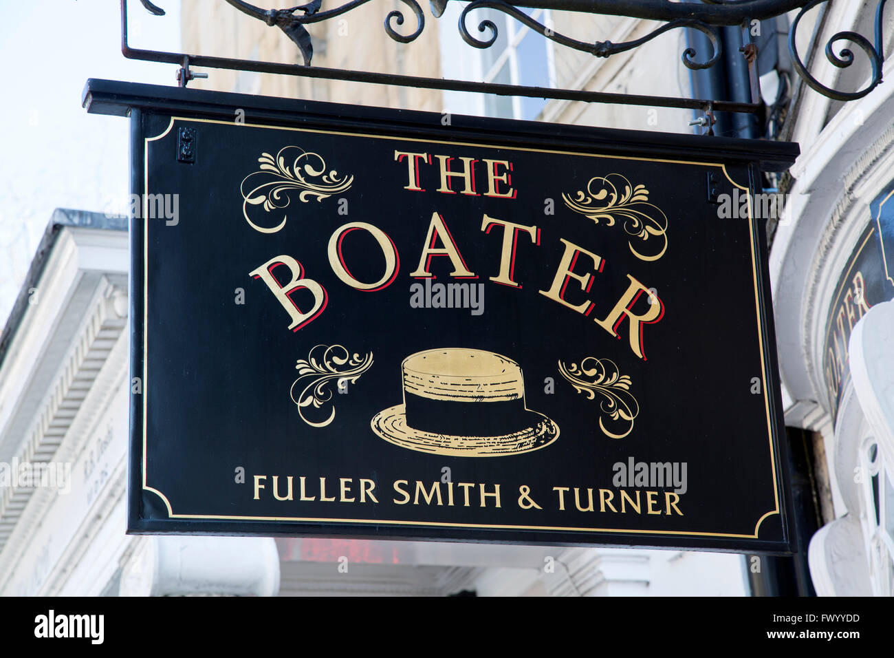 The Boater Pub Sign, Bath, England, UK Stock Photo Alamy