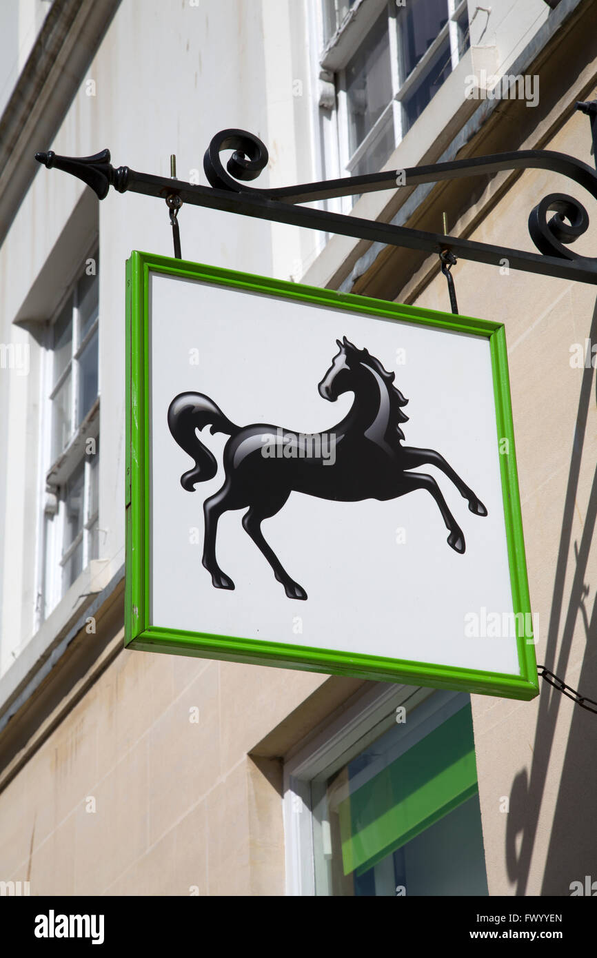 Lloyds Bank Branch Sign Logo, England, UK Stock Photo
