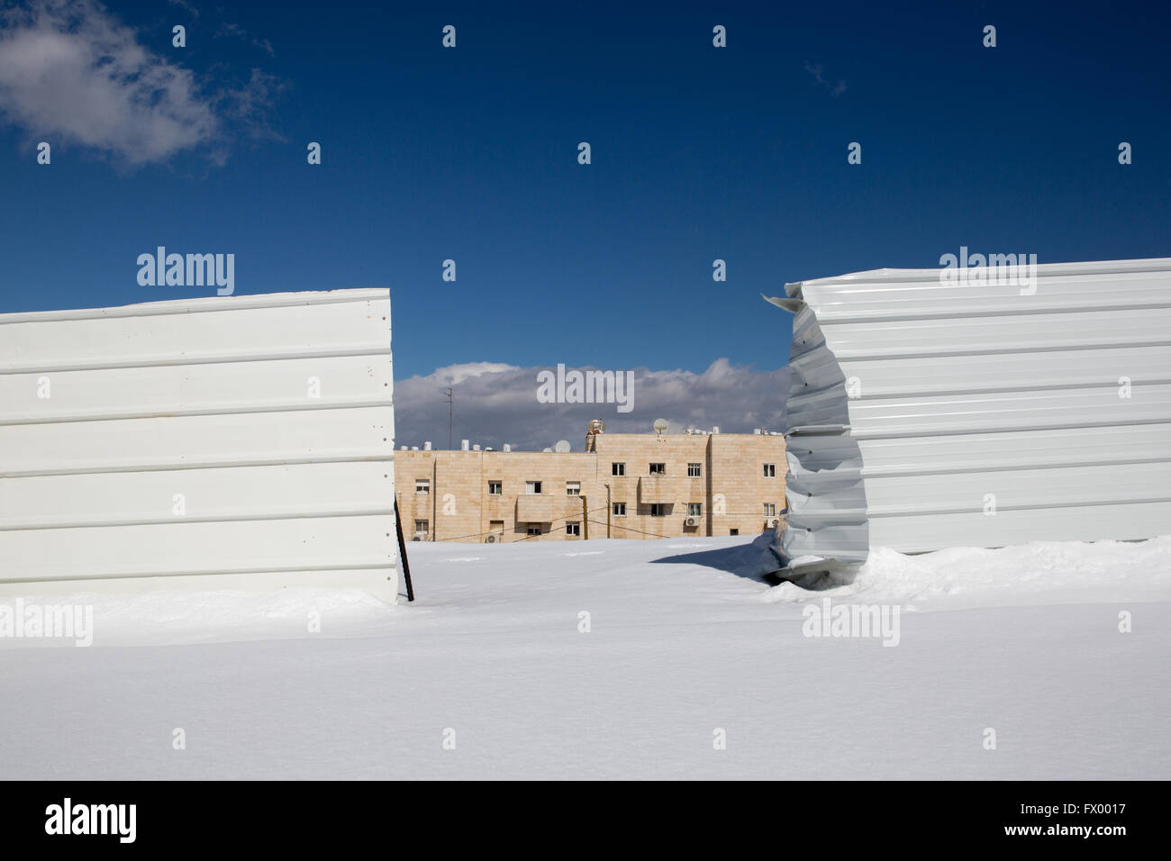 Jerusalem neighborhood after a snow storm Stock Photo - Alamy