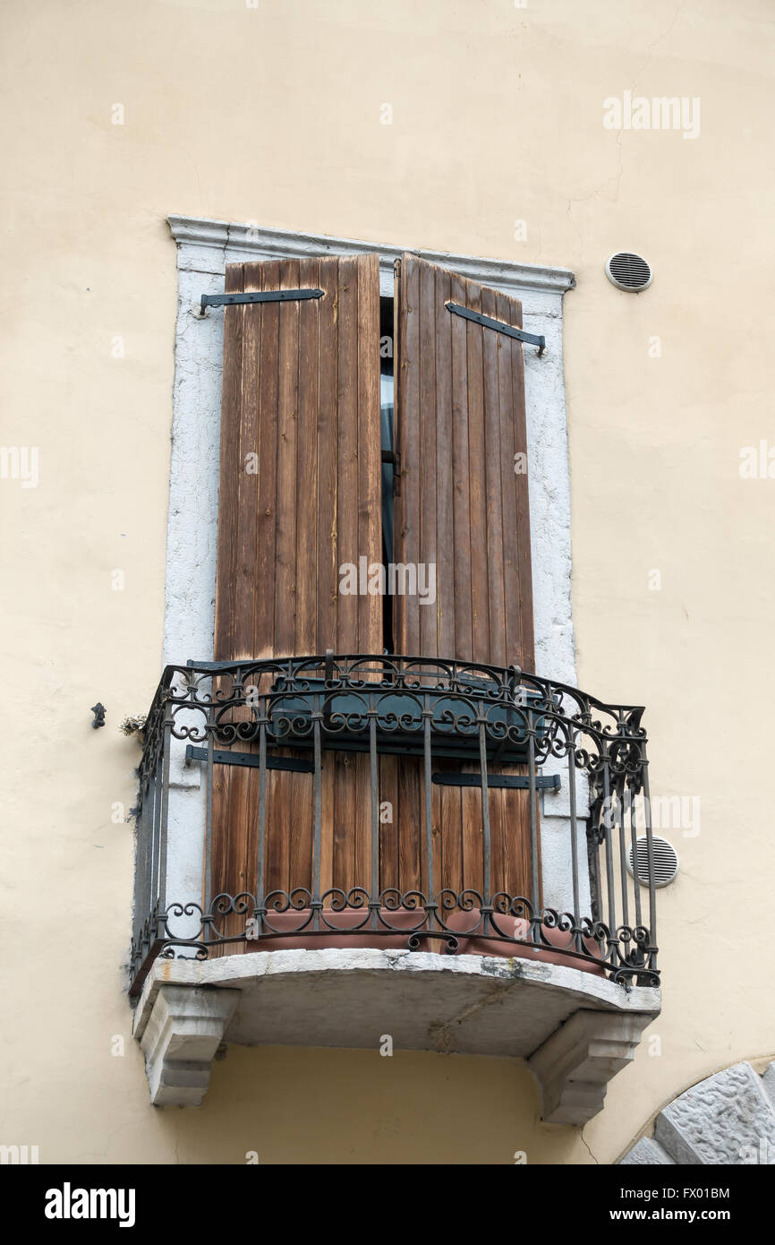 Shuttered Buildng in Arco Trentino Italy Stock Photo