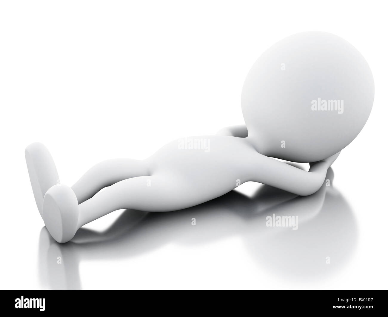 3D Illustration. White people relaxing. Isolated white background. Stock Photo