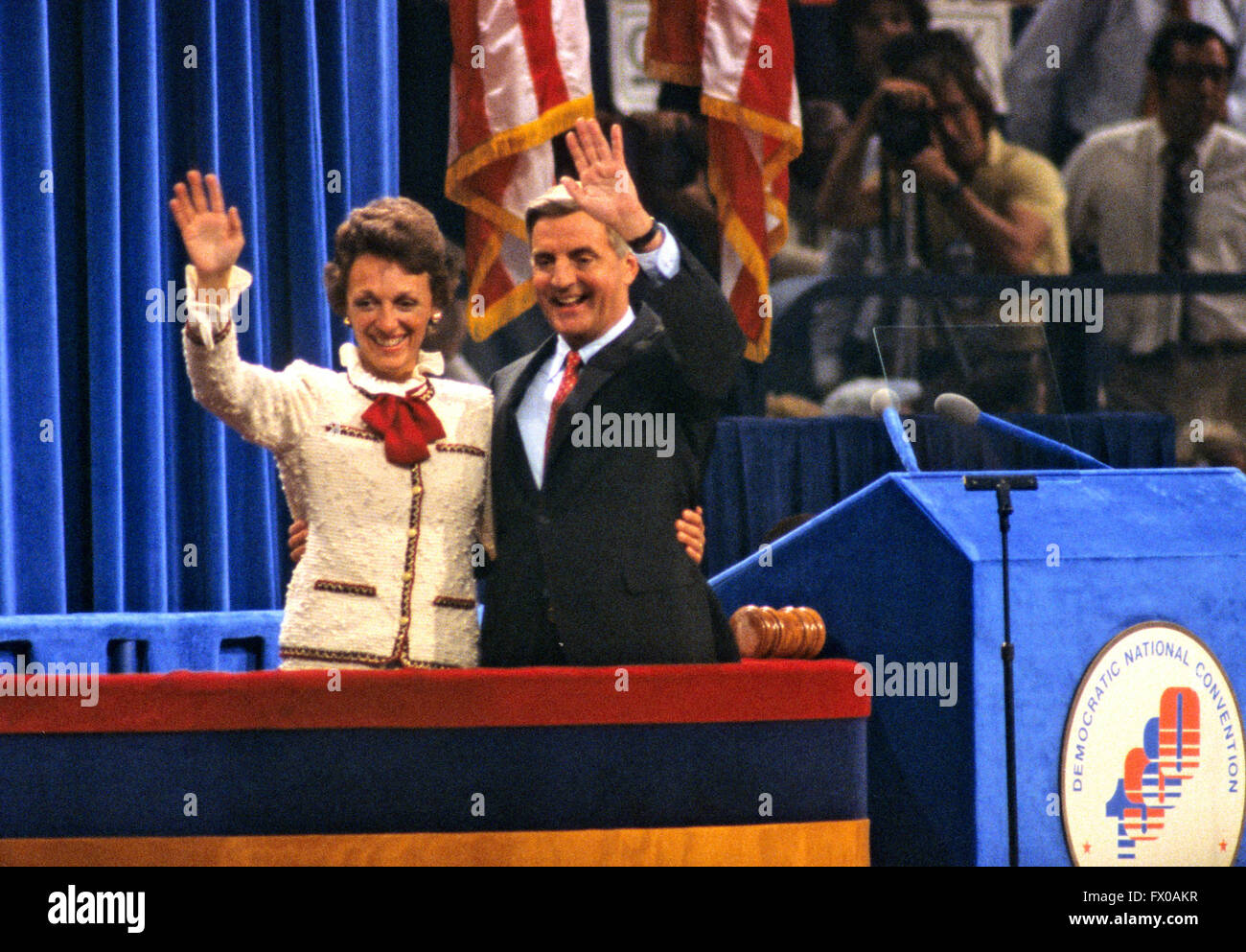 New York, New York, USA. 14th Aug, 1980. United States Vice President President Walter Mondale delivers his speech accepting his party's nomination for reelection as President of the United States at the 1980 Democratic National Convention in Madison Square Garden in New York, New York on August 13, 1980.Credit: Howard L. Sachs/CNP © Howard L. Sachs/CNP/ZUMA Wire/Alamy Live News Stock Photo