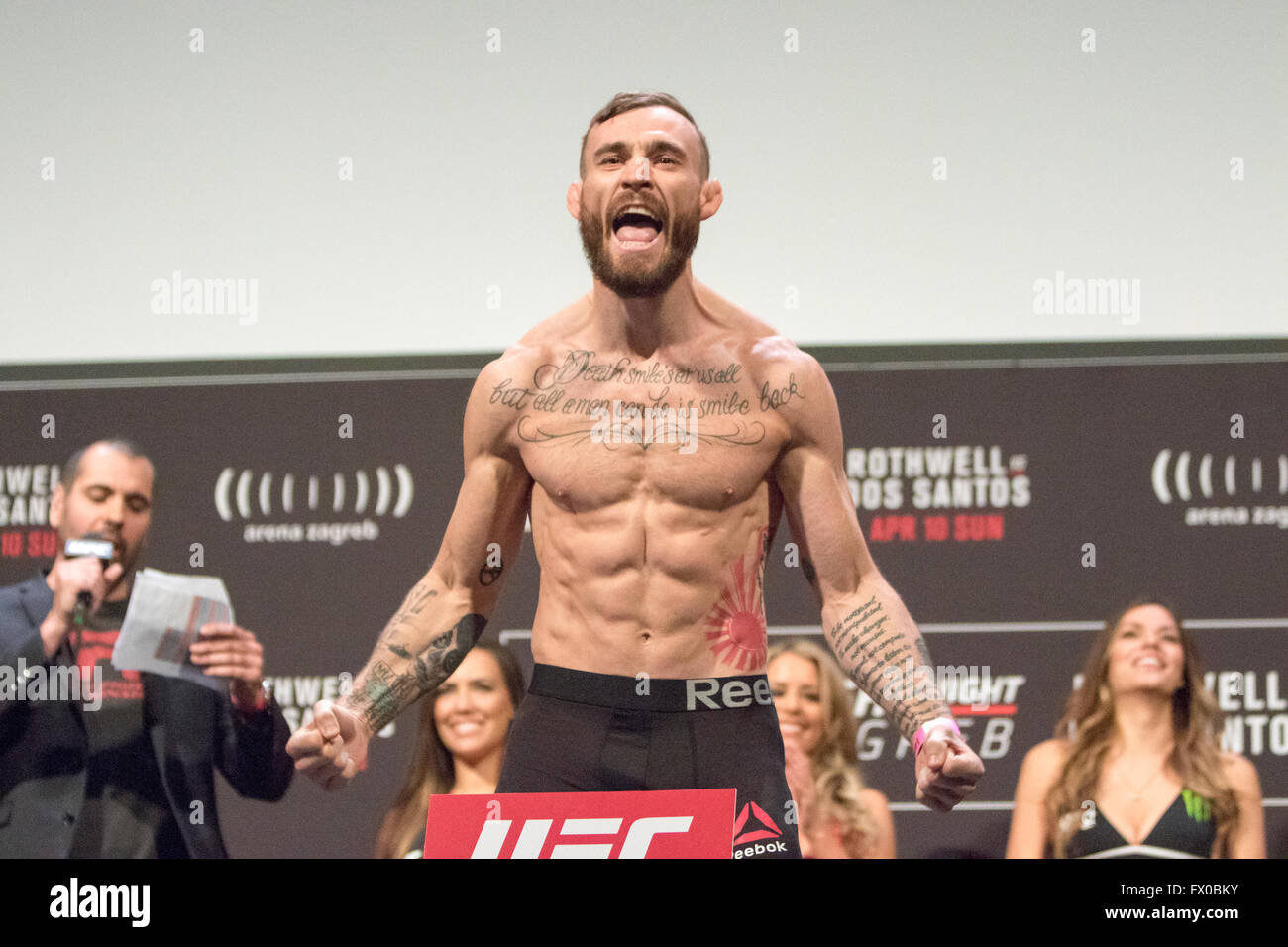 Robert Whiteford celebrates making the weight ahead of his fight with ...