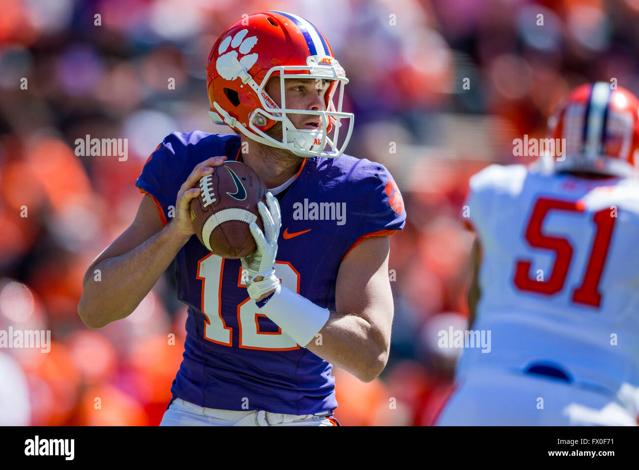 Clemson QB Nick Schuessler (12) during the Clemson Football Spring Game ...