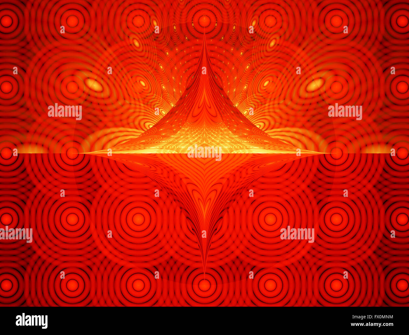 Fiery hypnotic surfaces, computer generated abstract background Stock Photo