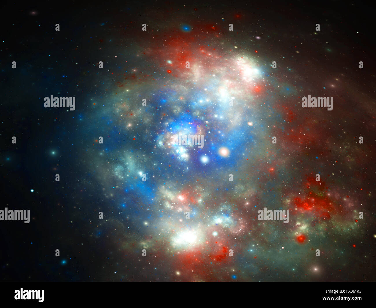Colorful nebula in deep space, computer generated abstract background Stock Photo