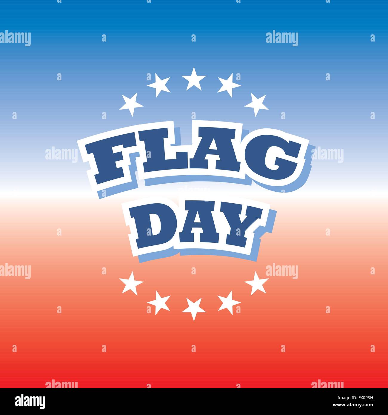 flag day banner on red and blue background Stock Vector