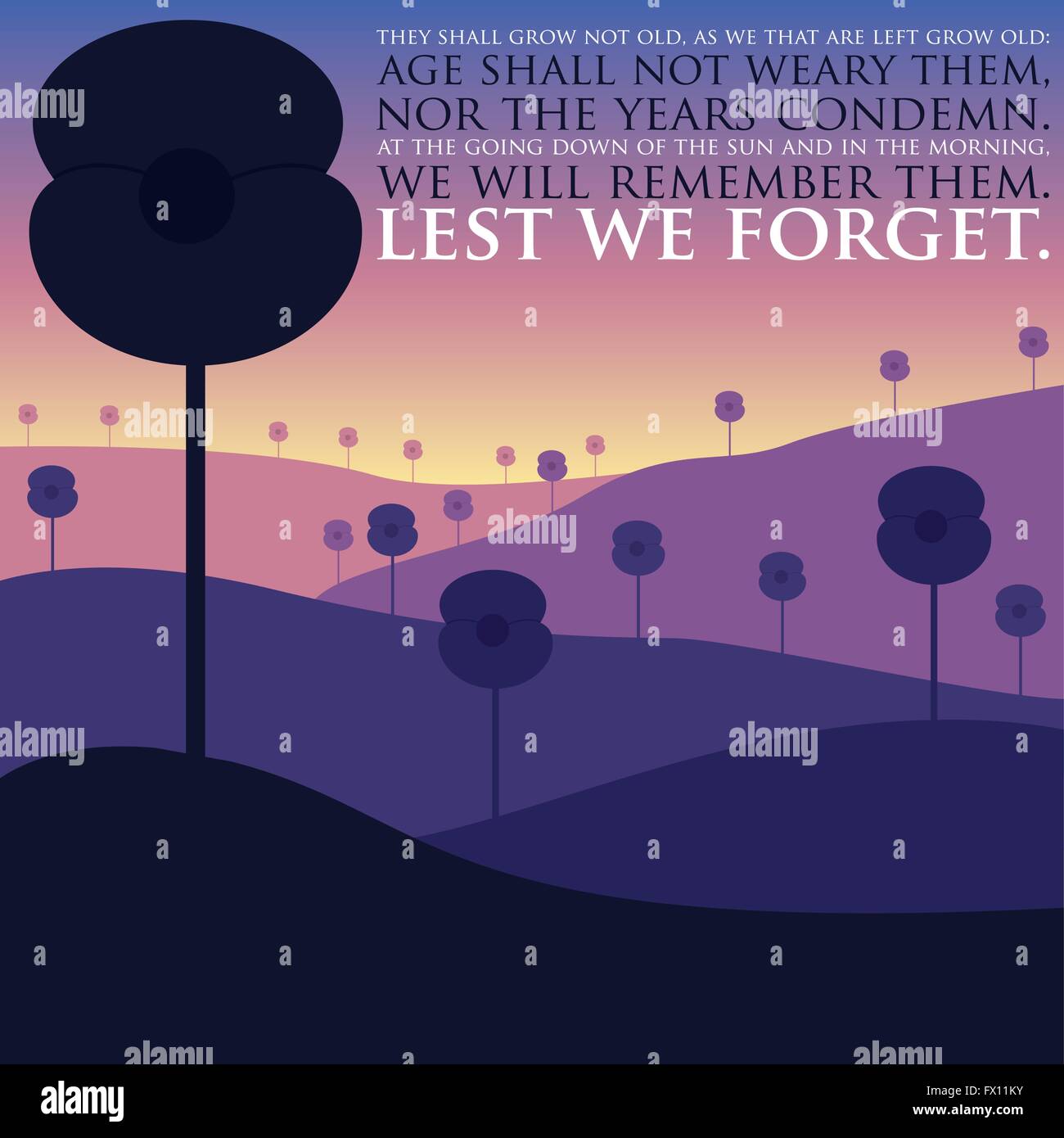 Remembrance Day card in vector format. Stock Vector