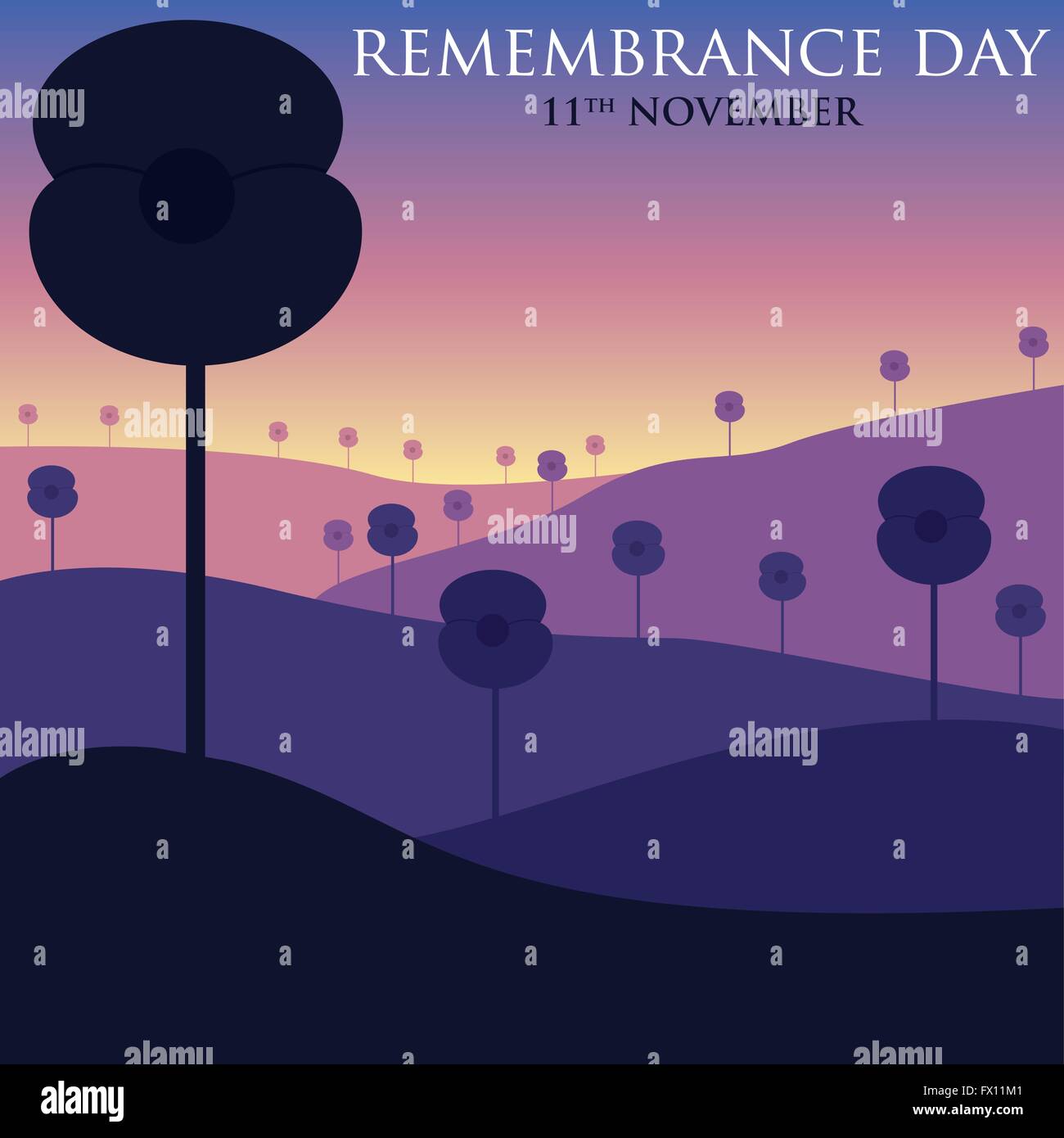 Remembrance Day card in vector format. Stock Vector